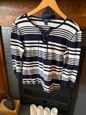 Chaps Navy Sailor-Style Top